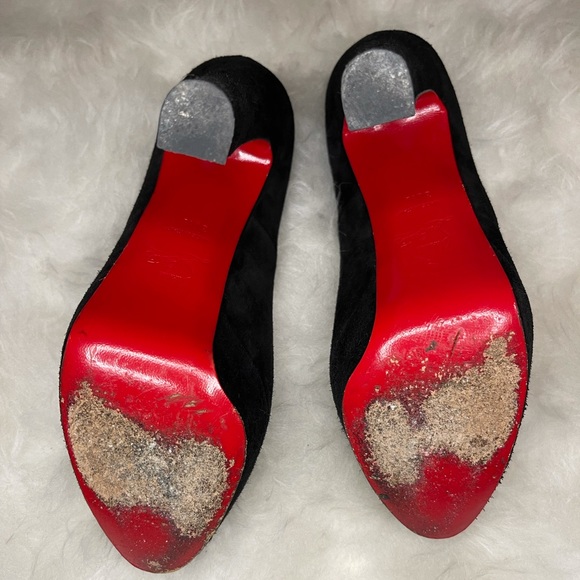Christian Louboutin Vickybass 120 Black Suede Pumps - Picture 7 of 11